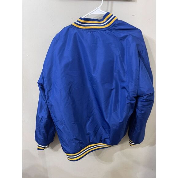 JH Reversible Golden State Warriors Letterman Jacket Blue And Yellow Size large - Picture 6 of 6